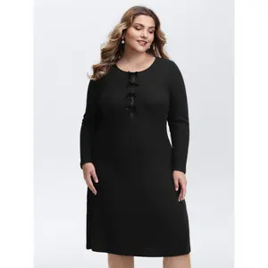 BLOOMCHIC Cut-Out Bowknot Fitted Midi Dress 2026 Summer Vibes Casual Pocket