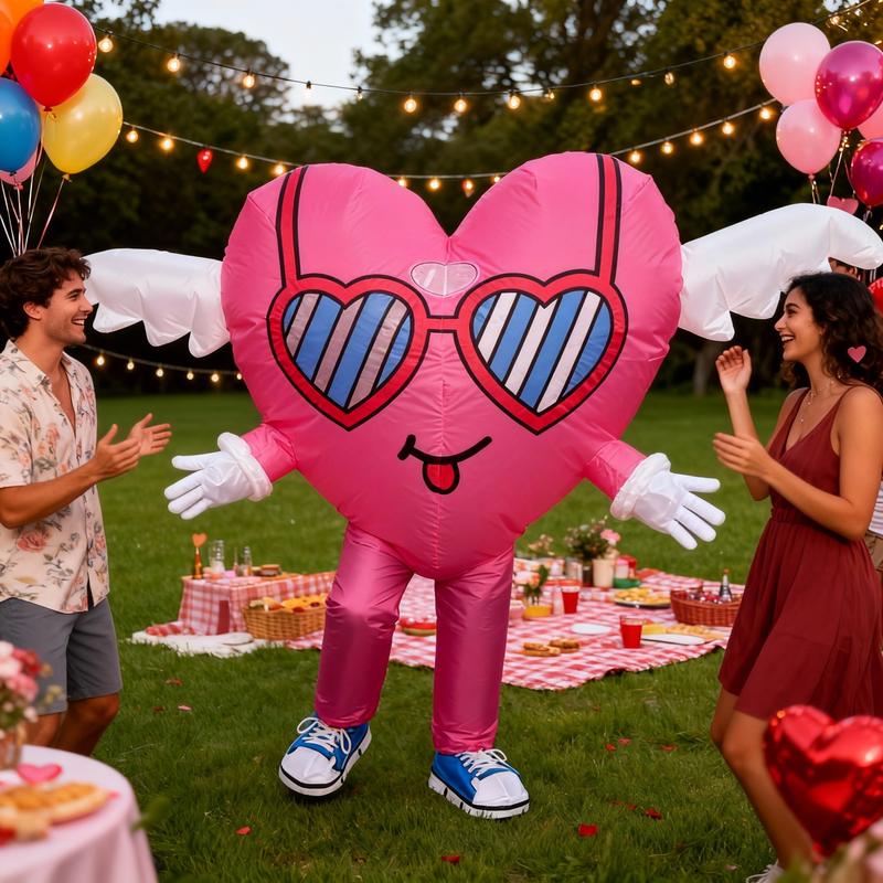2026 Hot Adult Inflatable Love Mascot Costume Funny Love Character Fathers Day Wedding Valentines Anniversary Party Outfit