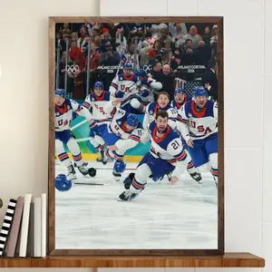 [UNFRAMED] Team USA Hockey Poster, United States Ice Hockey, Patriotic Fan Print for Fans