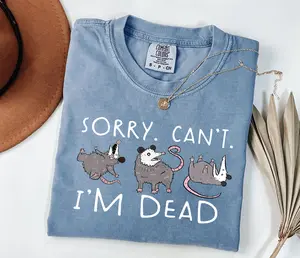 Comfort Colors Unisex Possum T-Shirt  For Opossum Lover, Funny Tee Cotton Menswear Shirt Tops