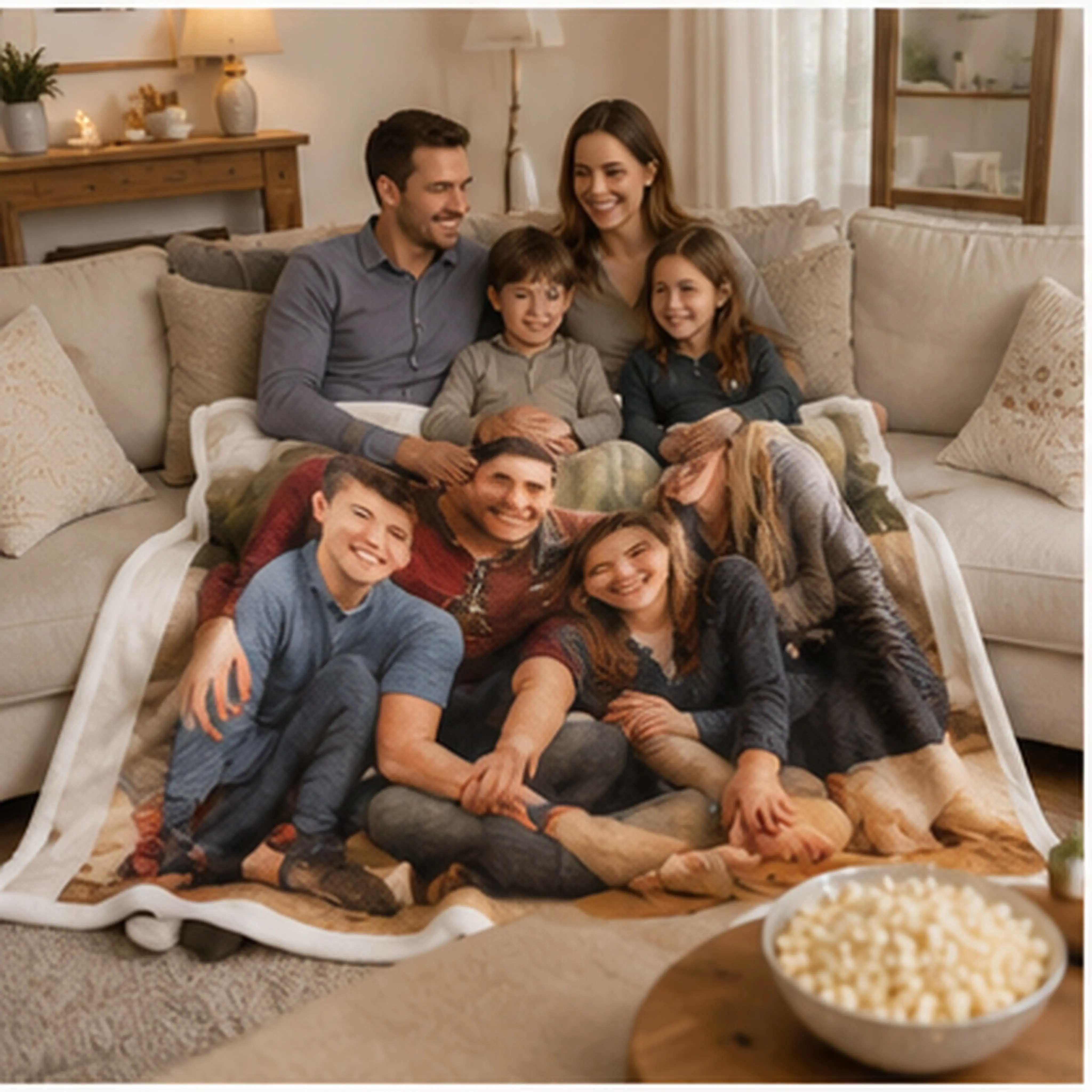 Personalized Family Photo Blanket | Custom Family Memory Throw | Meaningful Gift