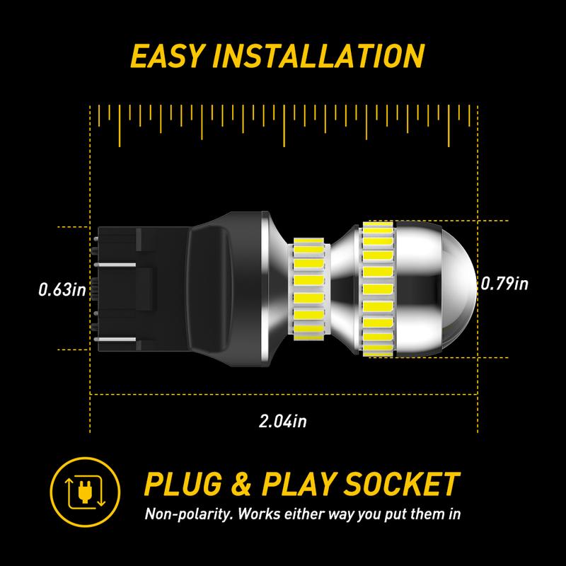 AUXITO 7443 LED Bulbs, Amber Yellow, 7440 7443R LED Bulbs T20 7441 7444 LED Lights for Brake Tail Lights, Pack of 2 AUXITO 7443 LED Bulbs, Amber Yellow, 7440 7443R LED Bulbs T20 7441 7444 LED Lights for Brake Tail Lights, Pack of 2