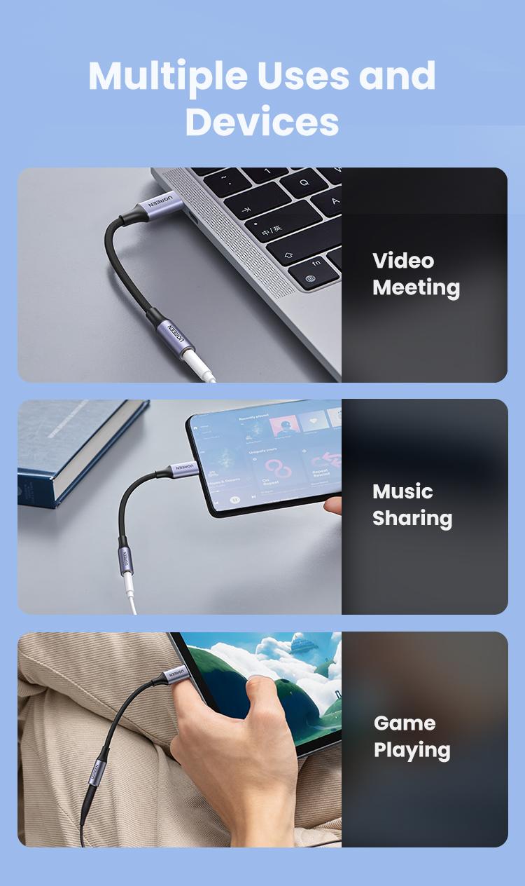 UGREEN USB C/Lightning to 3.5mm Audio Adapter Type C to Headphone Aux Jack Dongle HiFi DAC Cable Cord Compatible with iPhone 11-16 Pro Max, iPad, Galaxy S25 Ultra-Deals for you,Labor Day Sale，TikTokShopBlackFriday ,TikTokShopHolidayHaul