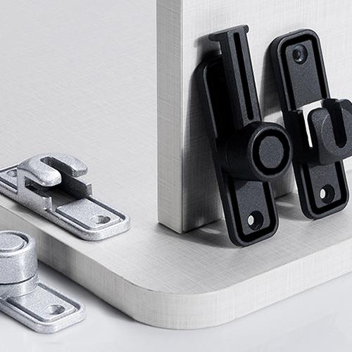 Barn Door Lock Latch, 90 & 180 Degree Heavy Duty Barn Door Latch Hardware Barn Door Locks and Latches Sliding Door Lock Home Safety Gate Locks Fit for Garage, Garden, Bathroom, Cabinet(Black)