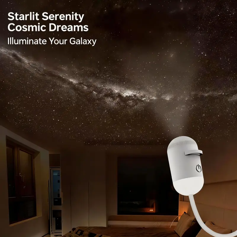 Bedroom Sleep & Eye-Care Starry Sky Ambient Light — Suitable for Adults and Children | Ceiling Projection Lamp | Romantic Room Decor Projector for Bedrooms and Living Rooms