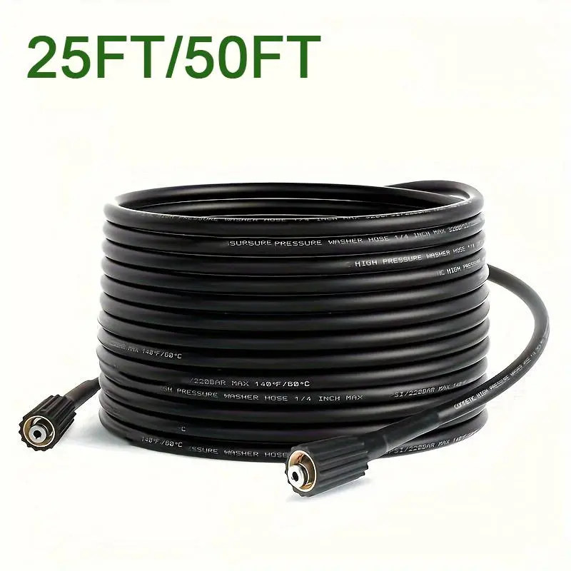 Car Water Pipe/Hose, 1 Count Heavy Duty High Pressure Washer Hose Fits Most Brands M22 14mm or M22 15mm 5800 PSI, Power Washer Hose, Suitable for Car Washing, Gardening and RV