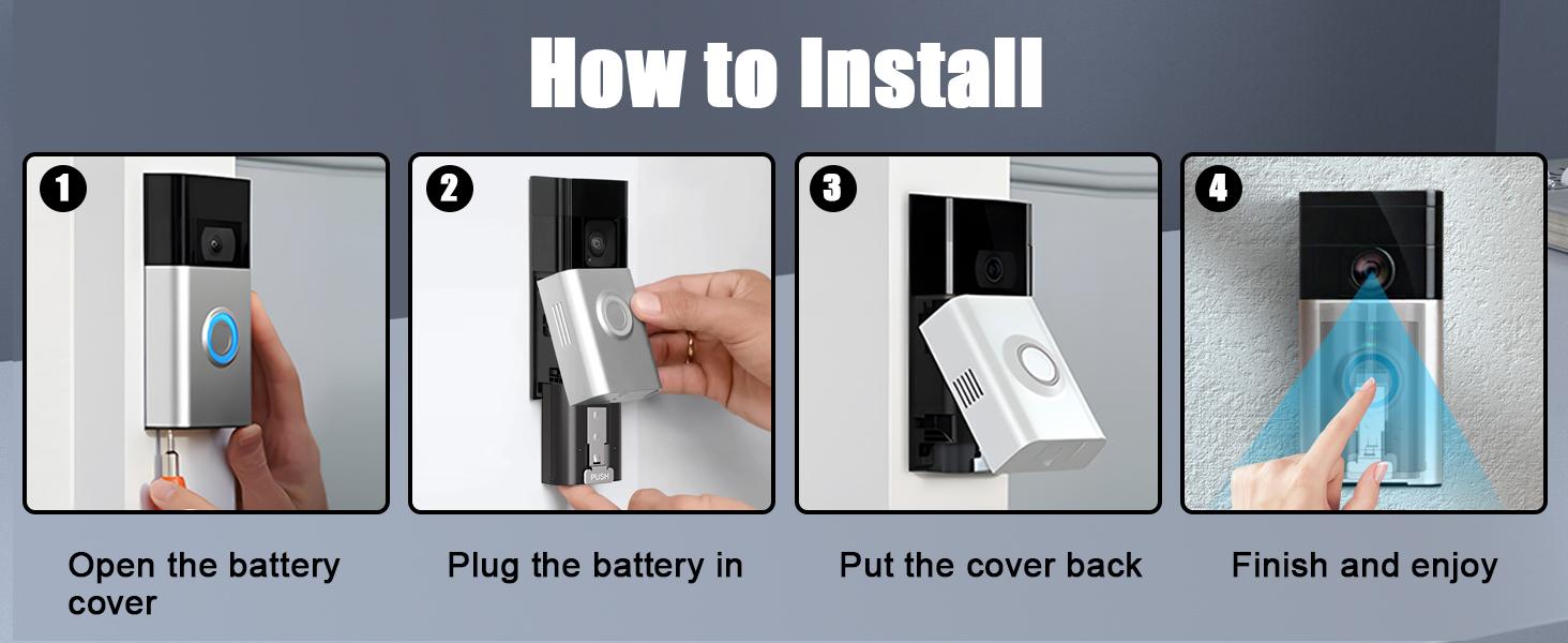7200mAh Replacement Battery Park for Ring Doorbell Indoor Camera with Dual Charging Station & LED Indicators for Ring Video Doorbell 2/3/3 Plus/4 Spotlight and Stick Up Cam