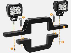 Nilight 2.5 inch Towing Hitch Mount Bracket for Truck Trailer RV SUV Pick Up fit Dual LED Work Light Reverse Rear Back Up Off Road Lights(Towing Hitch Mount Bracket) Without Light