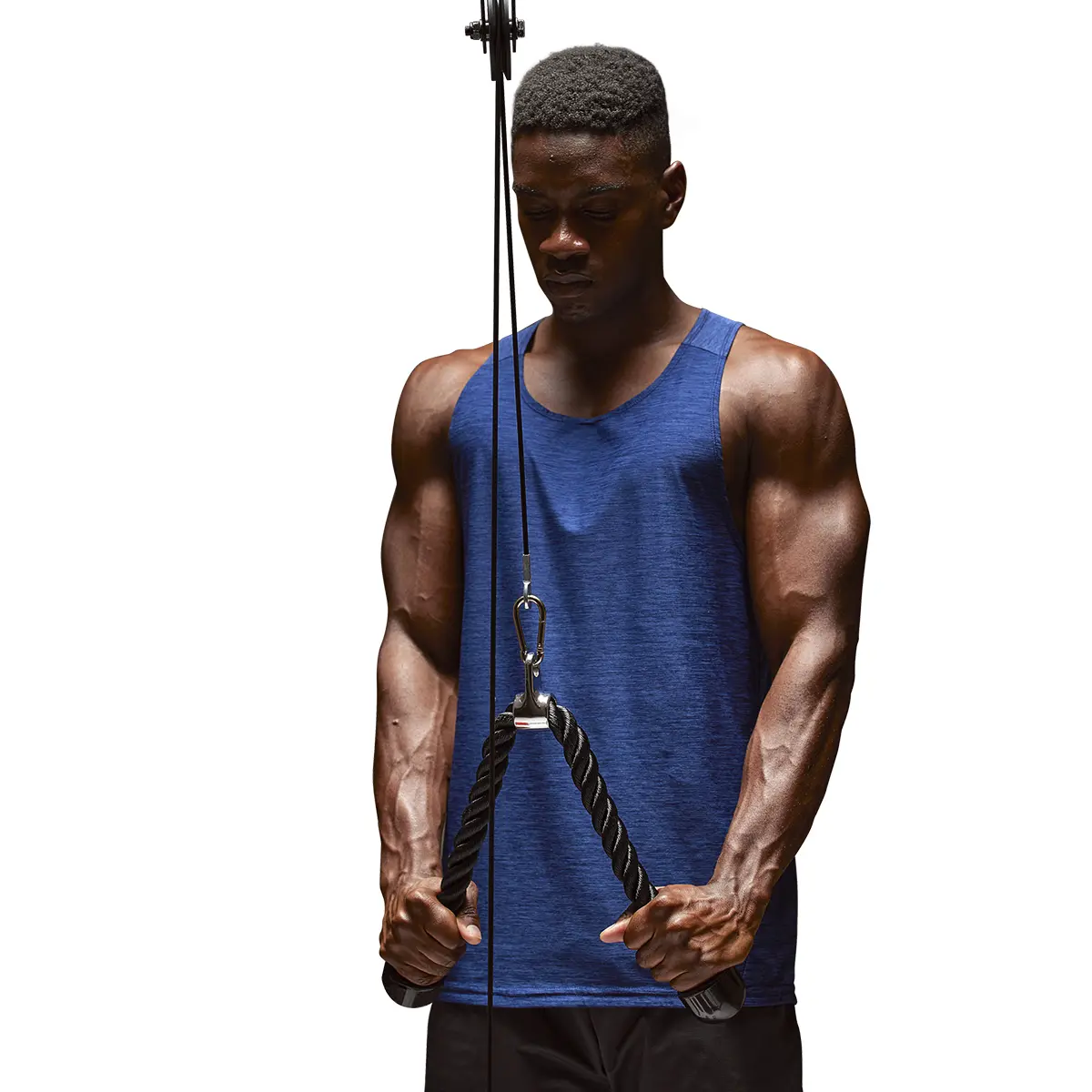 SUNNY Tricep Rope Cable Attachment for Pushdowns Overhead Extensions Bicep Curls Face Pulls Ab Crunches Strength Training Home Gym Workout Equipment Heavy Duty Braided Rope with Non Slip End Caps for Cable Machine Fitness Exercise Pulley System