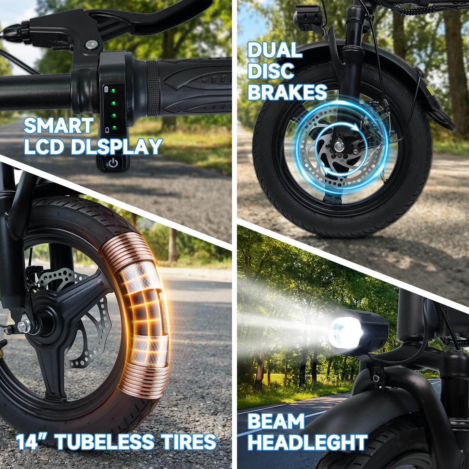 Mini Folding Ebike for Adults  | 18MPH Speed | 36V 12Ah Electric Bike  | 500W Peak Motor | 25+ Mile Range | 3 Riding Modes | UL2849