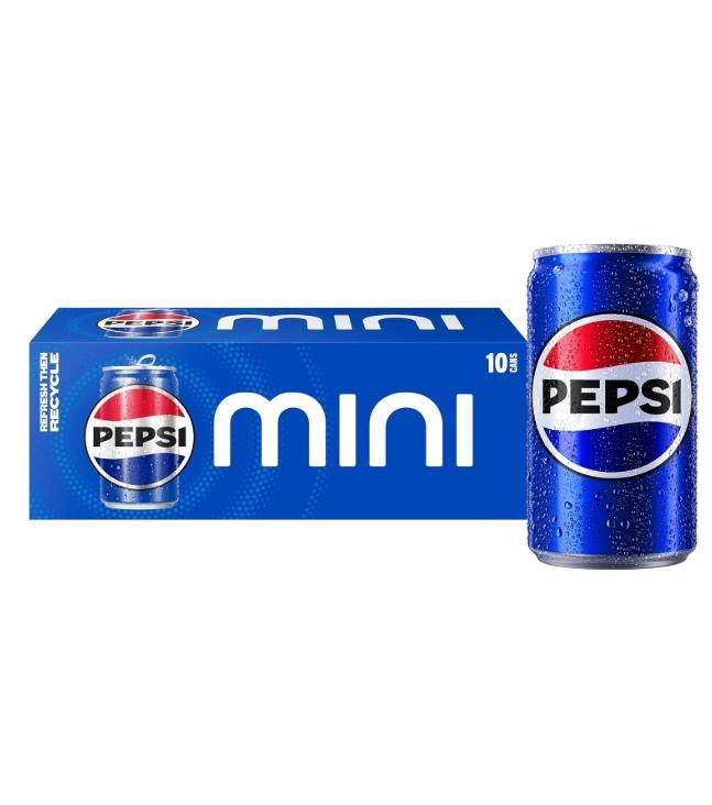 Pepsi Soda, 7.5 Ounce Mini Cans, (10 Pack) (Packaging May Vary)