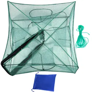 Fishing Bait Trap Foldable Fish Net for Minnow Crab Crayfish Crawdad Shrimp Trap Cast Net Dip Cage Collapsible Easy Use 4 6 Hole Fishing Accessories