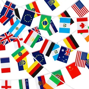 100 Countries String Flag Flags of the World, 82 Ft International Banner String Flags World Flag Bunting Banners for Classroom Festivals Sports Clubs Bars Celebrations Party Decorations