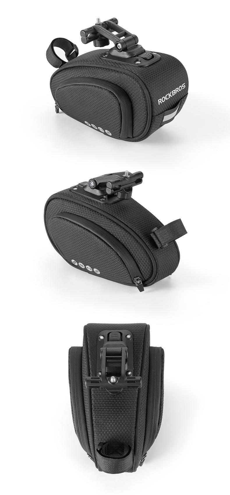 ROCKBROS Bike Saddle Bag  Under Seat Bag Bicycle Seat Pack Pouch for Cycling Adjustable Mounting