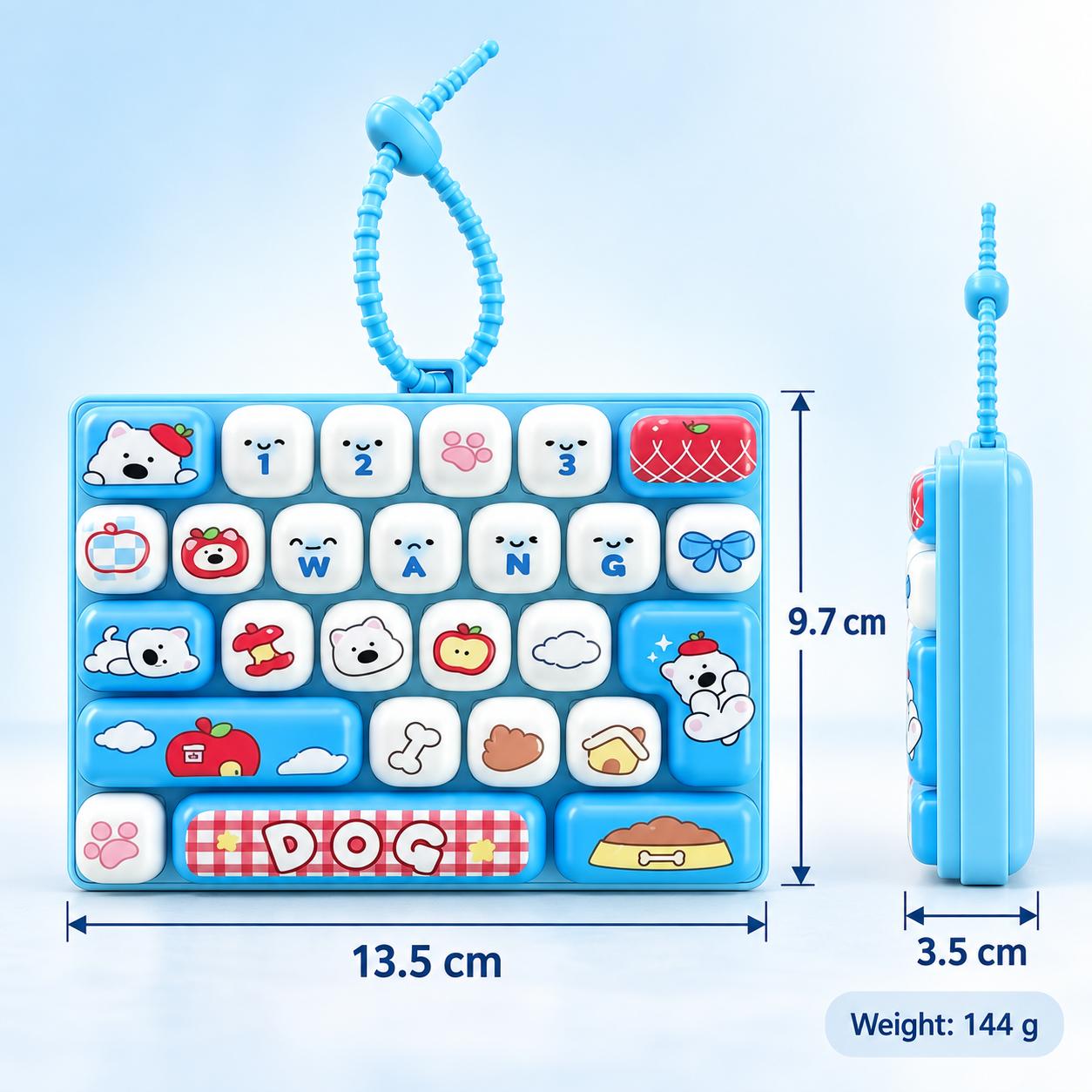 portable fidget keyboard backpack accessory