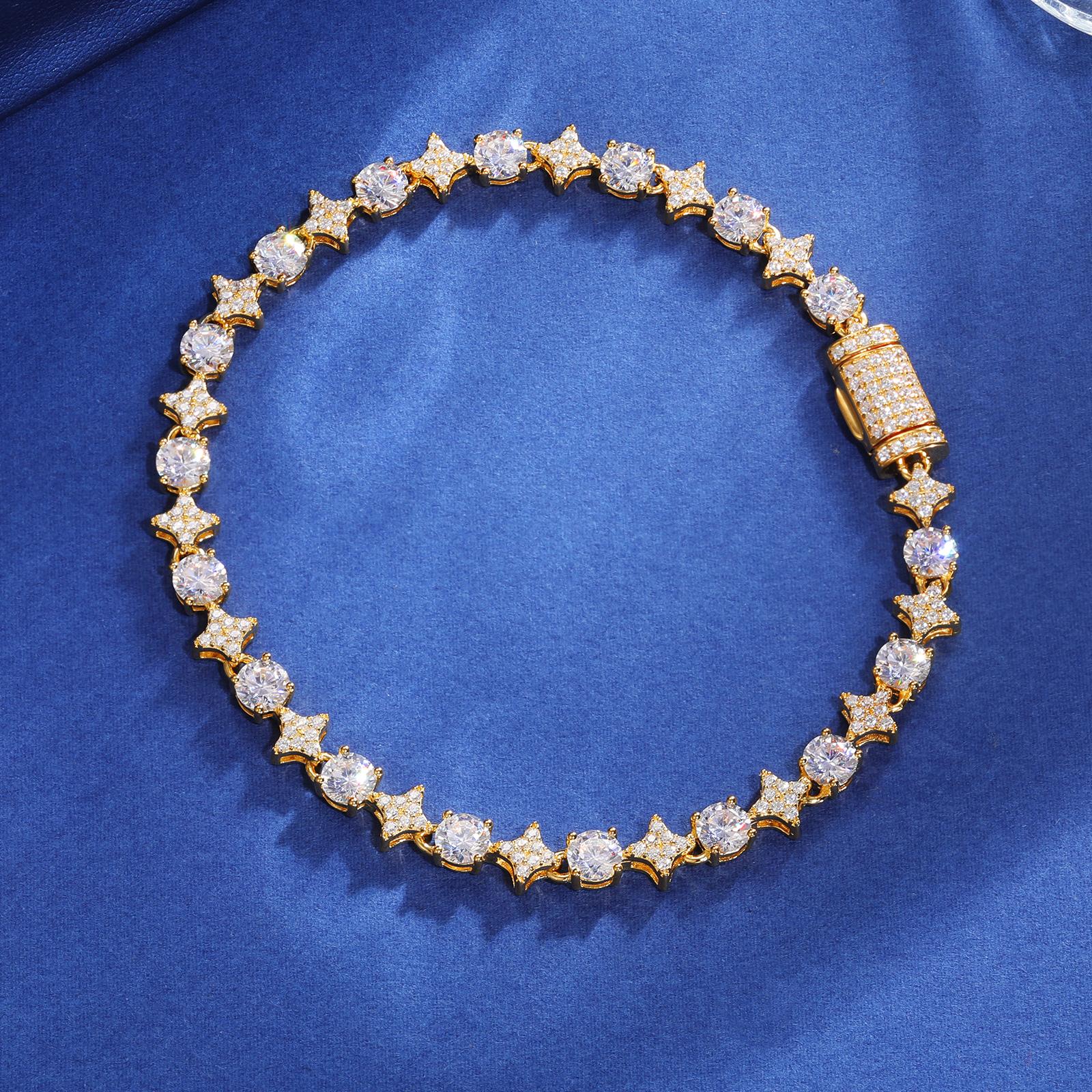 【BS9250030】8mm Iced Out Bling  Bracelet S925 Sterling Silver For Women Exquisite Party Wedding Girlfriend Valentine's Day Jewelry