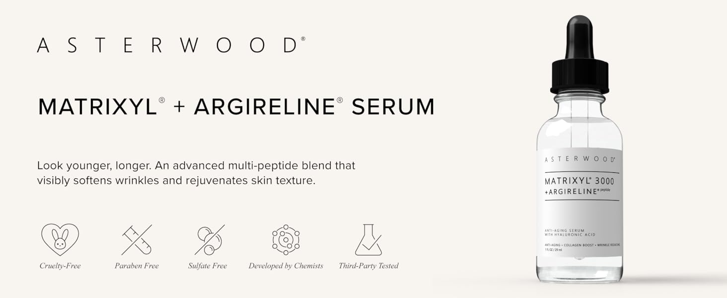Dual Peptide Serum - Matrixyl 3000 + Argireline + Hyaluronic Acid - Matrixyl 3000 Peptide Lifting Serum, Anti-Aging, Wrinkle Reducing - 1 Fl Oz