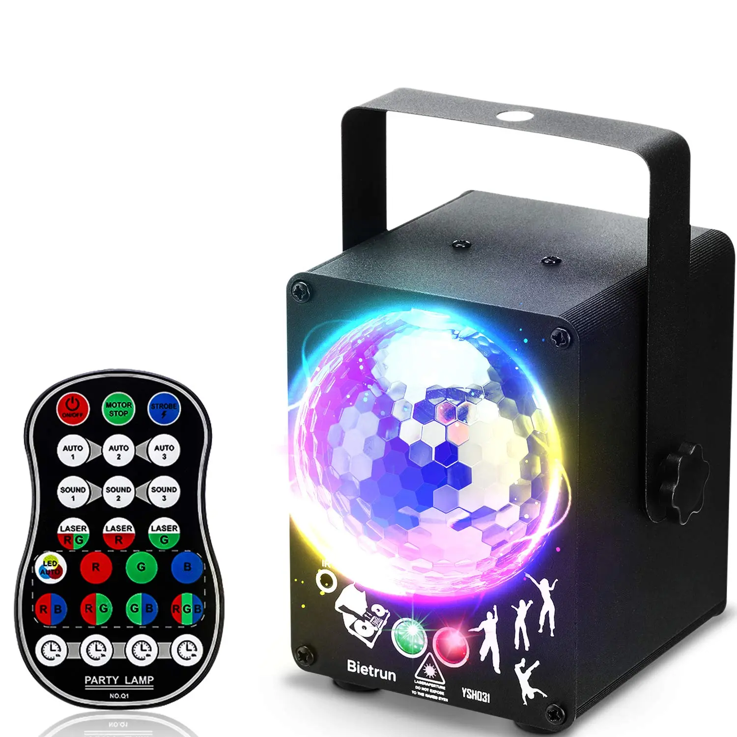 Party Disco Stage Lights with Sound Activated, Bietrun 60 Effects RGB Laser Rave Lights