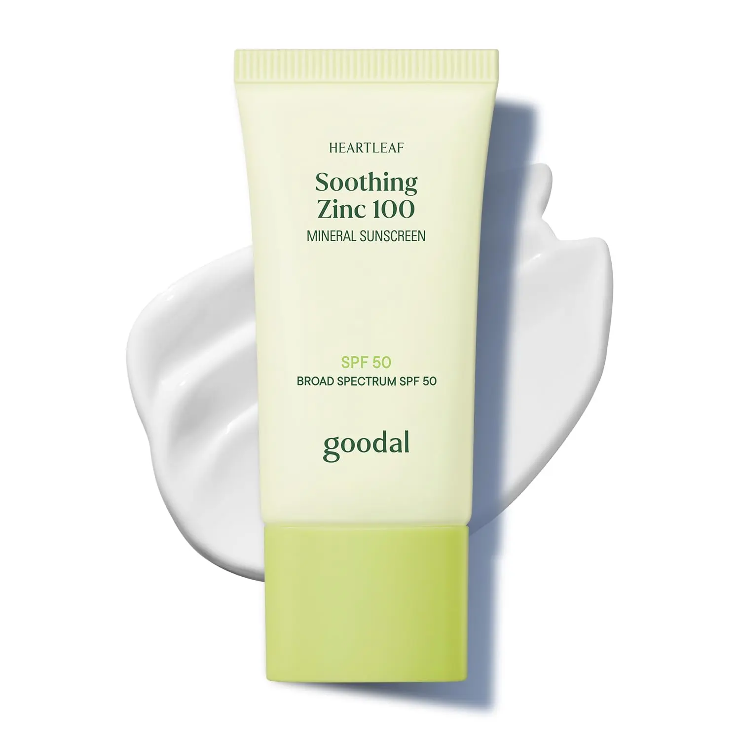 [GOODAL] HEARTLEAF SOOTHING MINERAL 100 SUNSCREEN 50ml | Zinc Oxide Korean Face Sunscreen for Sensitive & Acne-Prone Skin, No White Cast, Reef-Friendly, Vegan, Korean Skincare