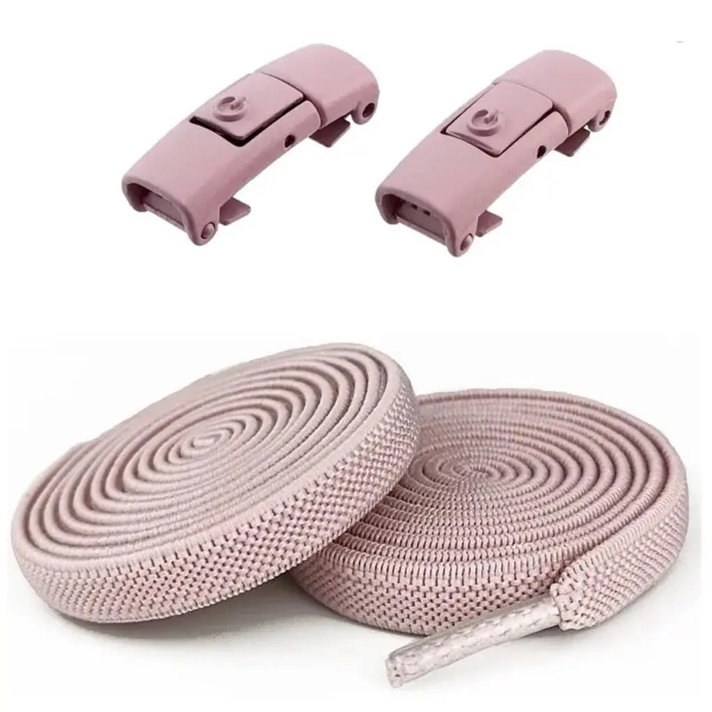No-Tie Elastic Footwear Shoelaces Set with Metal Lock Tips - 39.37in Custom Length, Single Size Universal Fit, Cotton, Lightweight Comfortable, for Men & Women Sneakers, Sports & Daily Use, 39.37 Inches