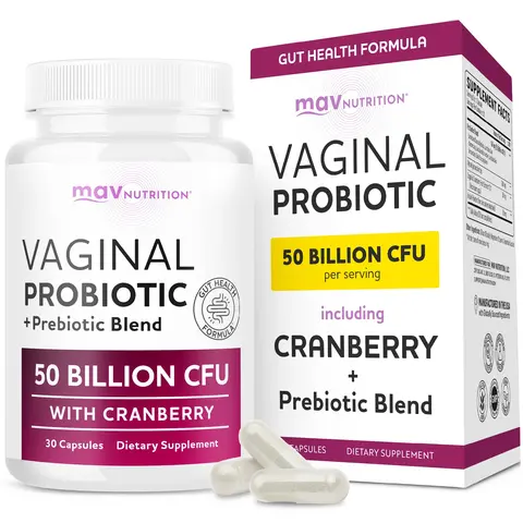 Vaginal Probiotics for Women with 50 Billion CFU for pH Balance, Freshness, Odor and Yeast Support, with Prebiotics and Cranberry Extract