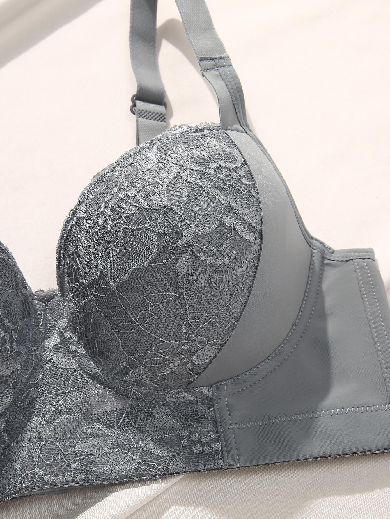 Mimilemon 3-Piece Elegant Lace Push-Up Bra Set with Breathable Non-Removable Pads Solid Color Contrast Lace Details Underwire Support for Women's Everyday Wear Fabric Womenswear Essential Style Basic White+Pink+Grey Push-Up Lace Bra comfort lift strap Mimilemon 3-Piece Elegant Lace Push-Up Bra Set with Breathable Non-Removable Pads Solid Color Contrast Lace Details Underwire Support for Women's Everyday Wear Fabric Womenswear Essential Style Basic White+Pink+Grey Push-Up Lace Bra comfort lift strap