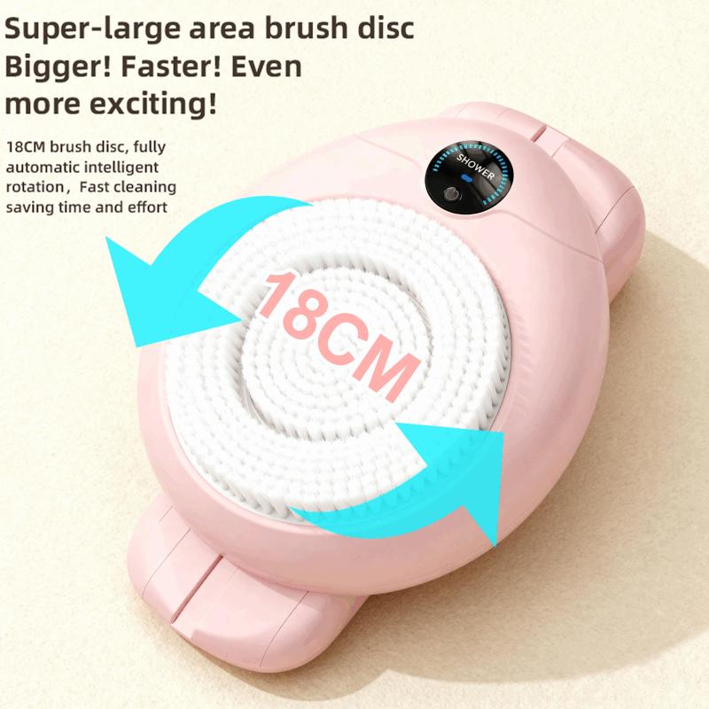 LIVEFULL Smart Wall Mounted Exfoliating Brush,Smart Electric Shower Brush for Body - Wall Mounted Back Scrubber with 3 Speeds & 360° Rotation, Rechargeable Exfoliating Brush with Soft Bristles, Hands-Free Deep Cleansing for Men & Women