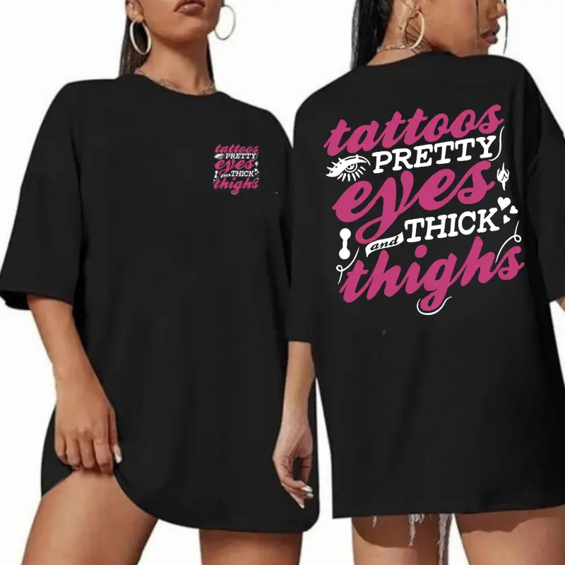 Pretty Eyes & Thick Thighs Gym Shirt, Vintage Washed Workout Tee, Body Positive Fitness Top for Women-women's shirt