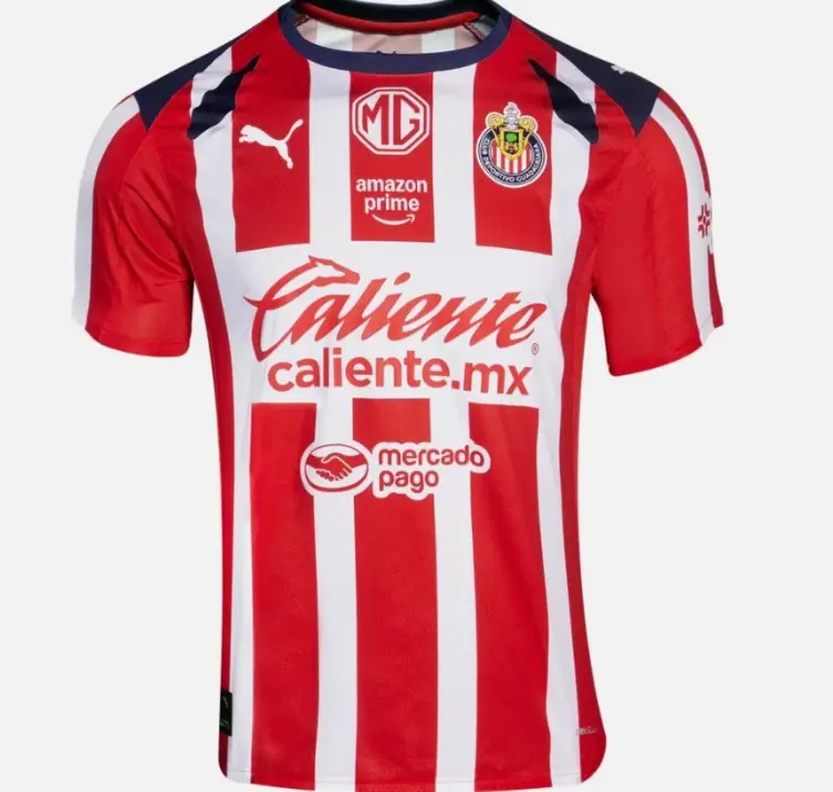 Chivas Guadalajara 2025-2026 Home Soccer Jersey, Liga MX Football Shirt, Unisex Soccer Fan Apparel, Mexico League Jersey