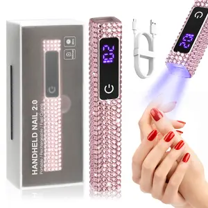 LCD Screen Handheld UV Nail Lamp 8X Fast Curing LED Light Visual Timer Touch Screen Gel Nail Lamp Cordless Nail Dryer, Suitable for Home Salon