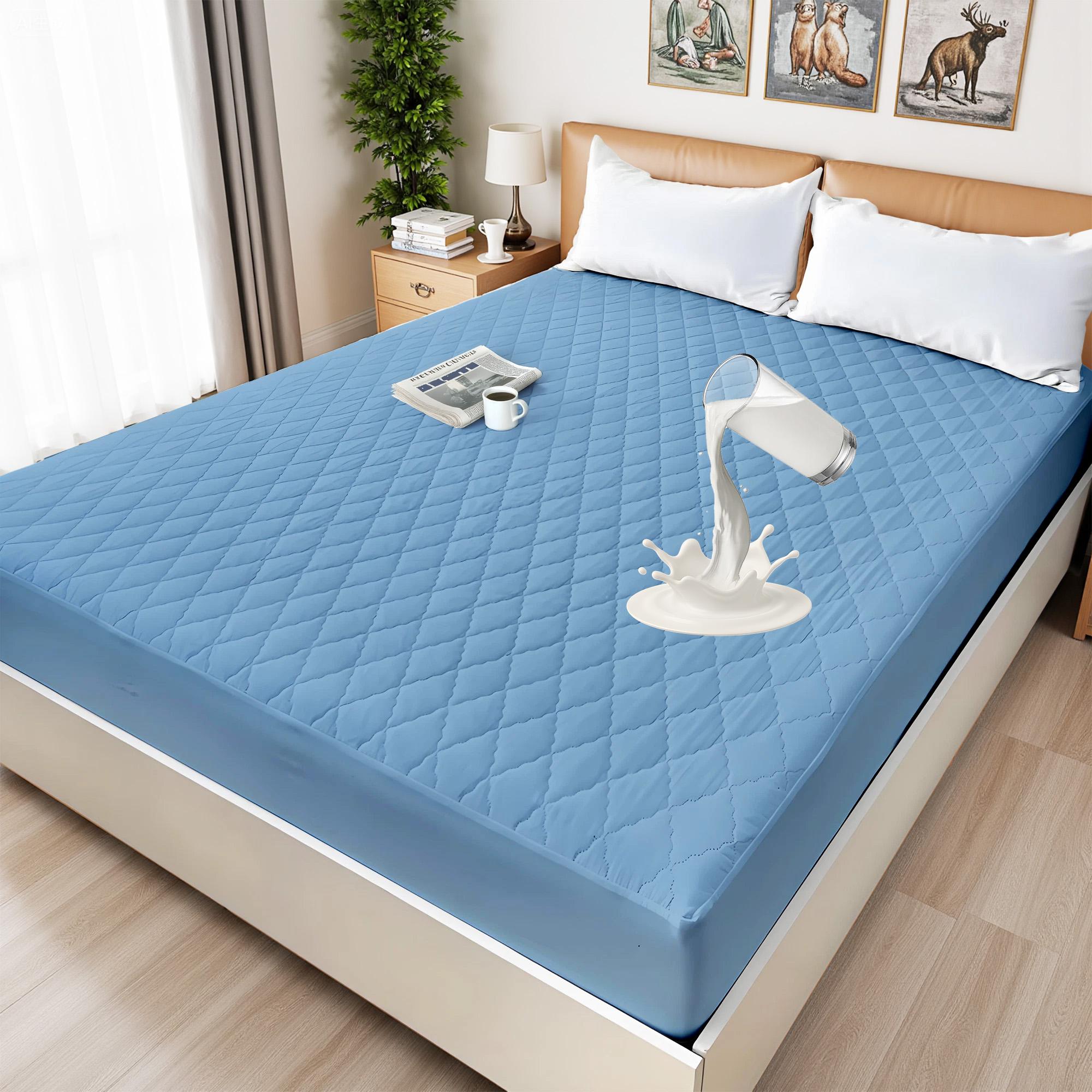 Bepatio 100% Water proof Queen Mattress Protector, Breathable Bamboo Rayon Mattress Cover with 6”-16” Deep Pocket, All-Season Waterproof Mattress  Pad for Bedroom, Guest Room,Solid Color,cool bamboo Fitted sheet set