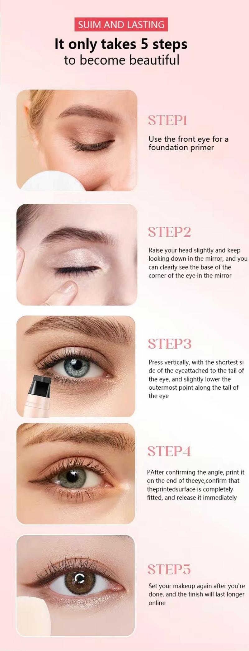 Gel Eyeliner Pencil Set, 2025 New Foldable Eyeliner Stamp for Perfect Wings, Waterproof Eyeliners Tool,Smudge Proof Eyeliners Pen for Beginners double-ended eyeliner stamp pen Flawless Makeup Cosmetic Brow Gift Smooth eyebrow pencil