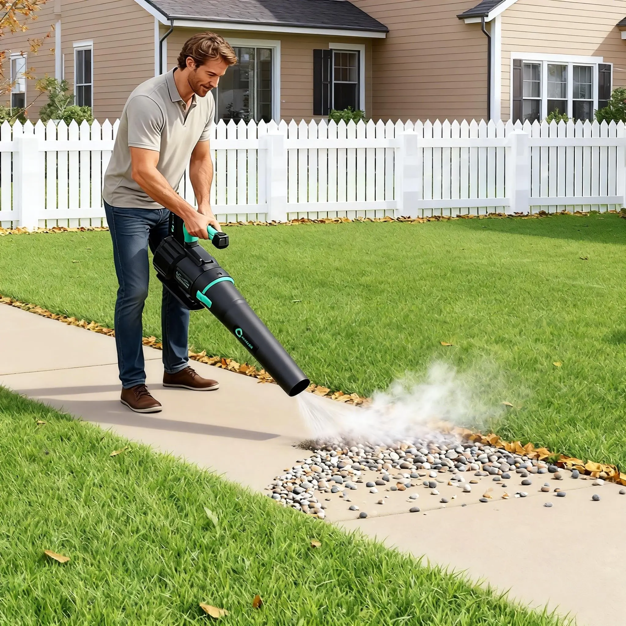 Garvee Cordless Leaf Blower - 650 CFM, 200 MPH, 2-Speed, 21-Volt Lithium-Ion 4.0Ah Battery and Charger Included, 20v 4.0ah incl.