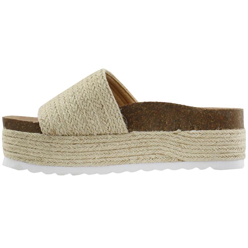 Dirty Laundry Womens Palm Desert Espadrille Platform Casual Sandals Casual Low Heel 1-2" - Beige