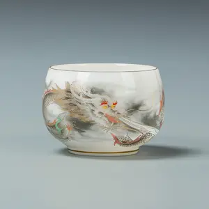 Jadeite Porcelain Master's Cup National Trend Tea Cup Tea Set Jian Zhan Tea Bowl Single Cup Tea Tasting Cup Premium Giftware