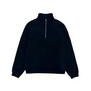 600 GSM 'Black' Quarter Zip Sweatshirt