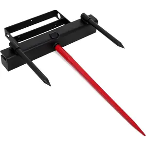 49"+2 * 17.5" Hay Spear,Bale Spear 4000lbs Capacity Universal HD Front Skid Steer Tractor Loader Bucket Attachment Quick Attach for Bobcat Tractors