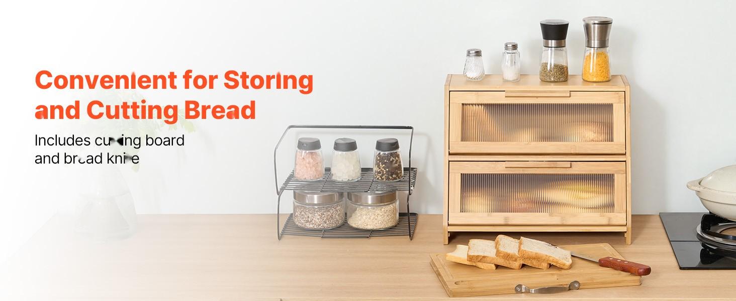 Double Layer Bread Box For Kitchen Counter - Bamboo Storage Container Natural Finish, Two-Tier, Airtight Seal, Stackable Pantry Organizer, Eco-Friendly Natural Bamboo Bread Keeper, Countertop Organization And Fresh Bread Storage Double Layer Bread Box For Kitchen Counter - Bamboo Storage Container Natural Finish, Two-Tier, Airtight Seal, Stackable Pantry Organizer, Eco-Friendly Natural Bamboo Bread Keeper, Countertop Organization And Fresh Bread Storage