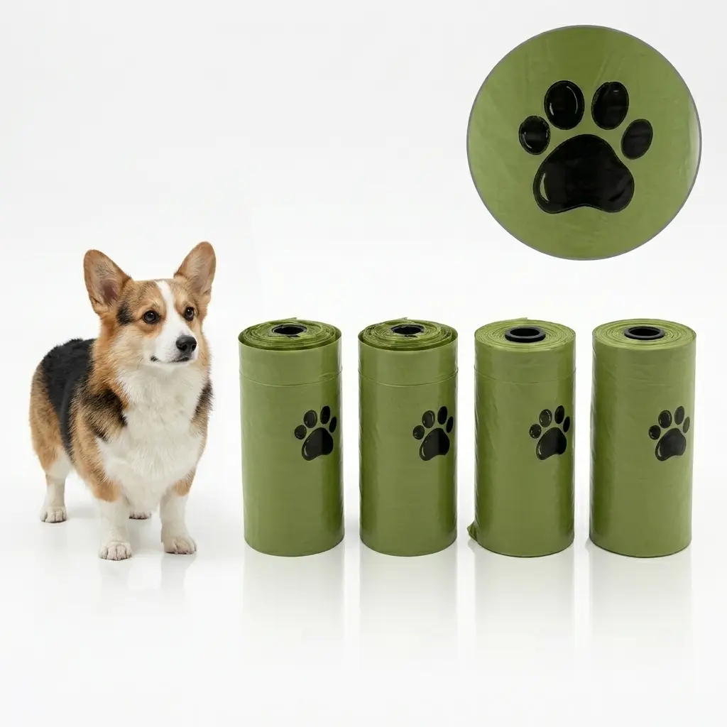 Doggie Poop Bags 60 Count - Extra Thick Leak Proof Pet Waste Bags Refill Rolls (4 Pack), Easy Tear Unscented Dog Pickup Bags for Daily Dog Walking, Puppy Waste & Cat Litter Cleanup
