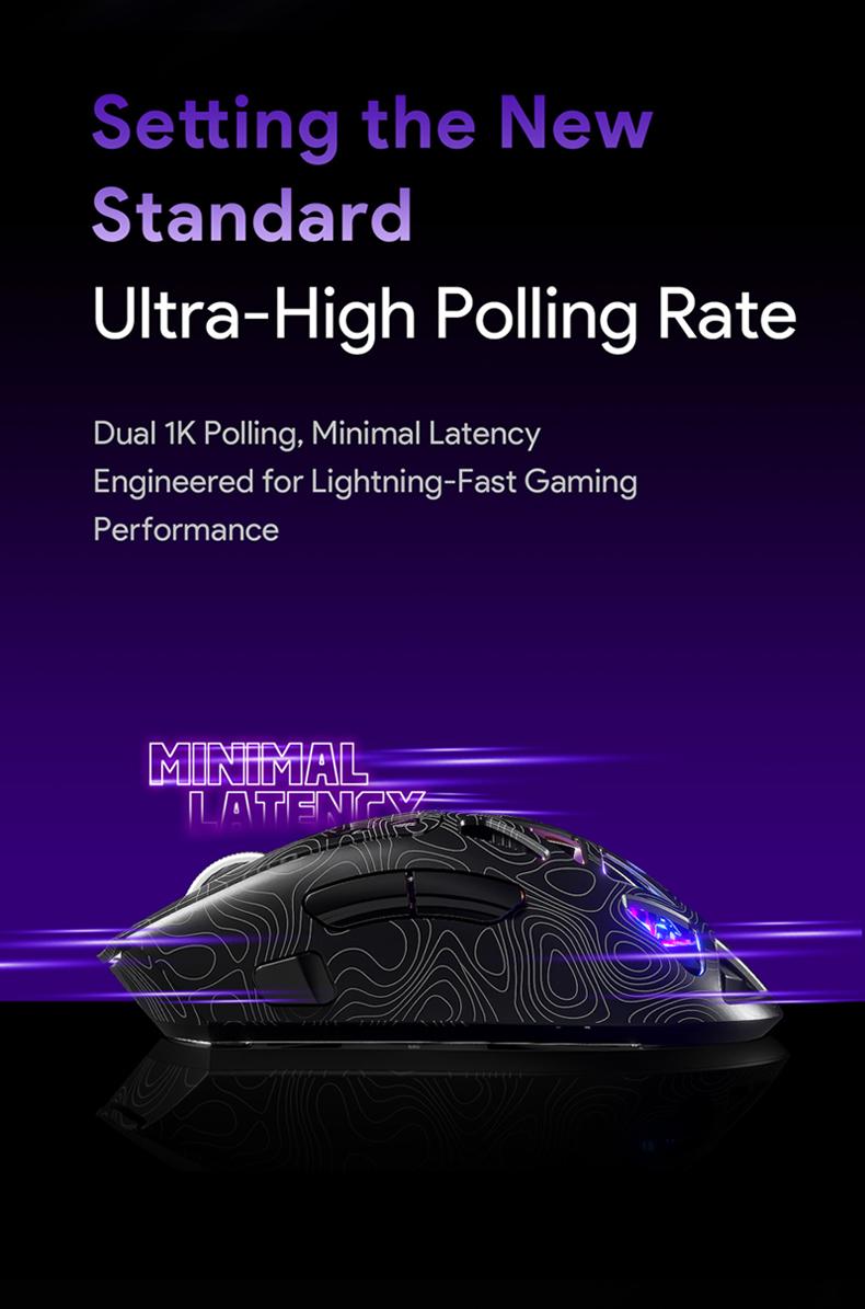 FURYCUBE G11 Tri-Mode Gaming Mouse PAW 3311 2.4G Bluetooth Wired Rechargeable RGB Lighting Optical Sensor for Gaming & Office Accessories Birthday Gifts for BF