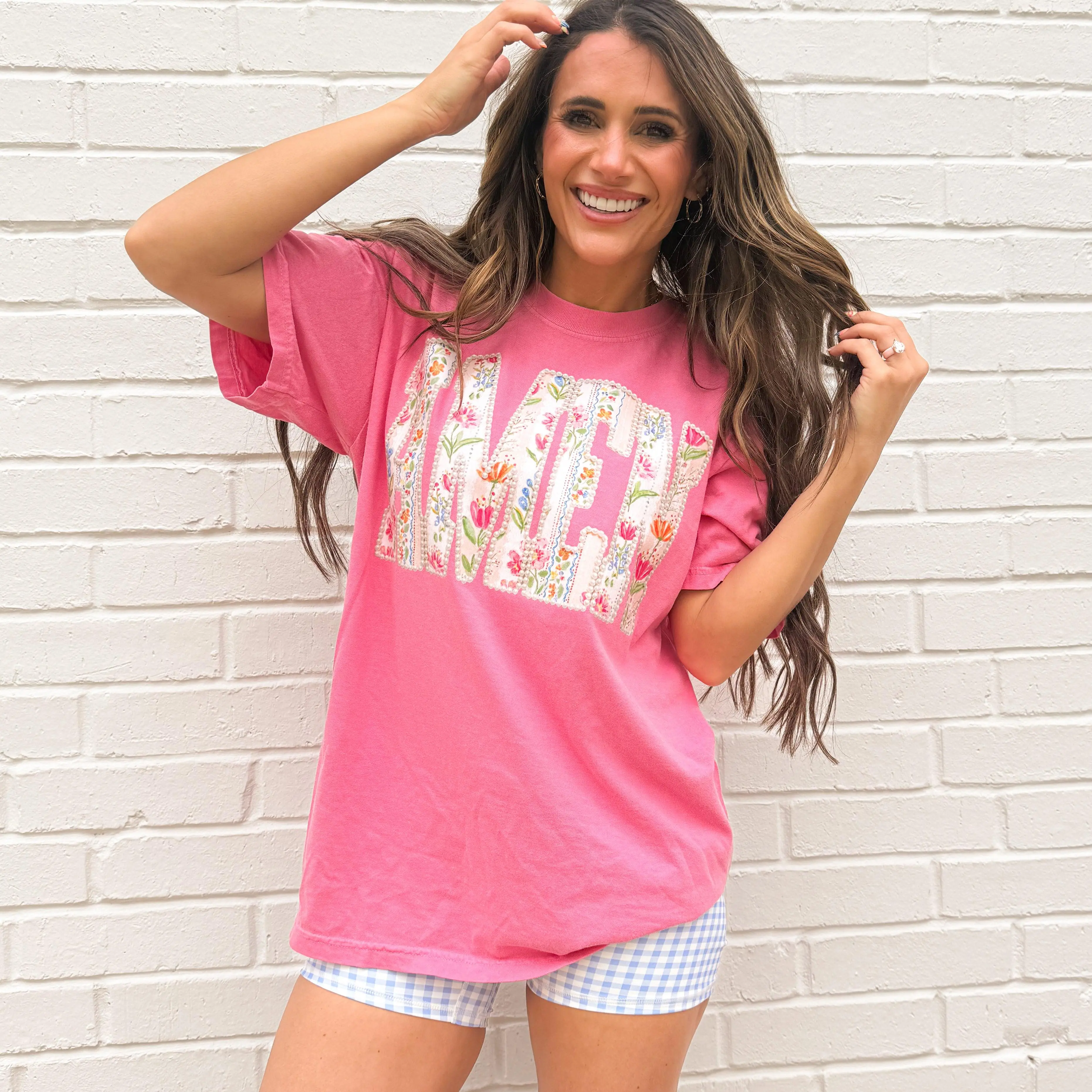 Amen Spring Floral FAUX pearl , Christian Spring, Vintage Faith Shirt , FAUX Patchwork Flower Lettering Tshirt