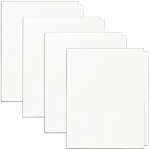 Avery Legal Exhibit Binder Dividers, 25 Blank Side Tabs, Unpunched Letter Size, 1 Set Collated, 4 Packs (11912)
