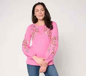 Quacker Factory Swing into Spring Bateau Neck Top