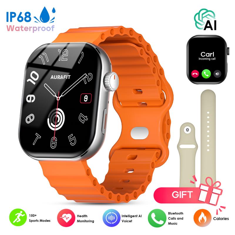 PINTEEK F39C Smartwatch – ChatGPT AI Voice Assistant, IP68 Waterproof, Wireless Charging, Bluetooth Calls, Heart Rate & Sleep Monitoring, Multi-Sport Modes, Step & Calorie Tracker, Durable Wearable