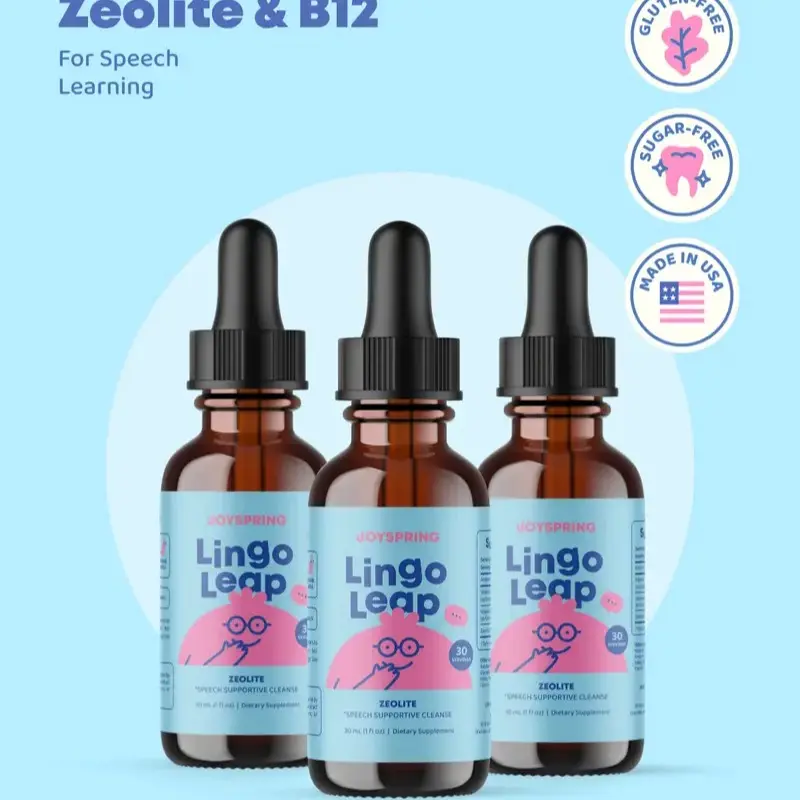 JoySpring LingoLeap for Kids - Zeolite Drops with B Vitamins - Support Speech Learning (3 Pack)
