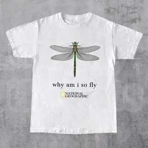 Why Am I So Fly Vintage Graphic Tee, Funny Confidence T-Shirt, Trendy Streetwear Cotton Shirt, Unisex Casual Outfit for Men and Women