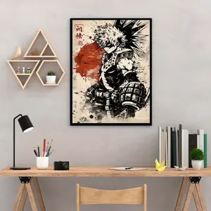 Bakugo Katsuki Explosion Power Poster, My Hero Academia Wall Art, Heroic Decor for Anime Fans