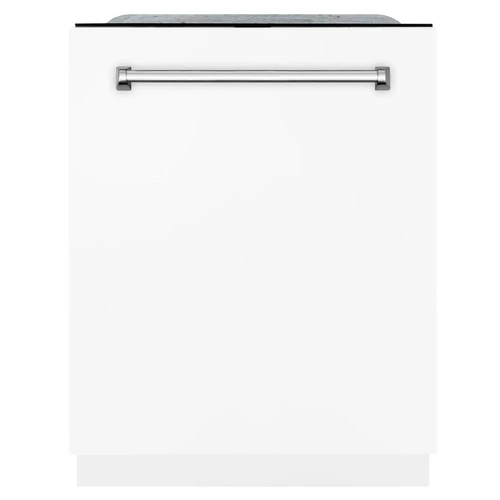 ZLINE 24 in. Monument Series 3rd Rack Top Touch Control Dishwasher with White Matte Panel, 45dBa (DWMT-WM-24)
