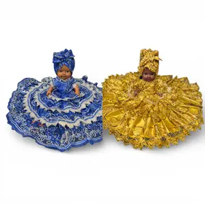 Santeria Orisha Spiritual Dolls – Oshun & Yemaya Religious Figurines for Altar Decor, Yoruba Handmade, African Spiritual Gift