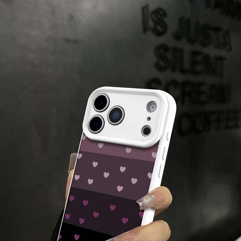 Cute Minimalist Gradient Heart Phone Case for iPhone 17 Pro Max 16 Pro Max 15 Pro 14 13 12 11 Series
